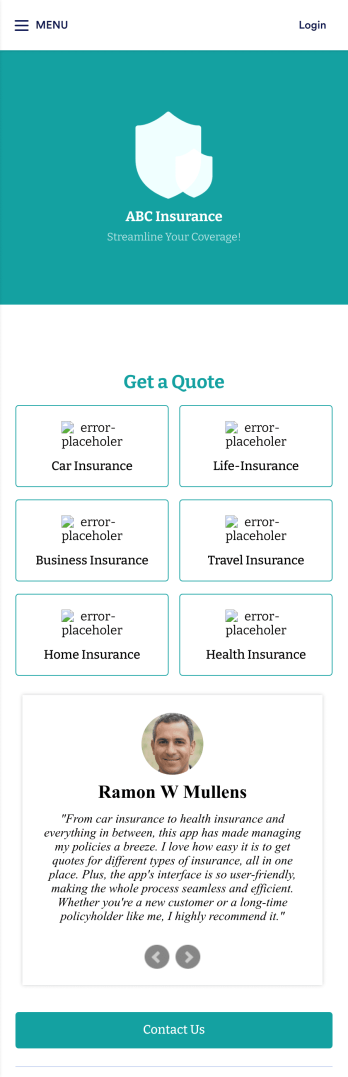 Insurance Quote App Template
