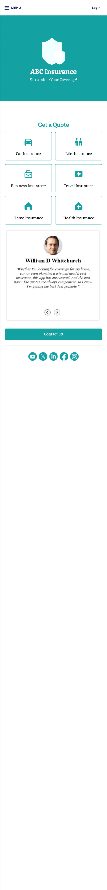 Insurance Quote App Template