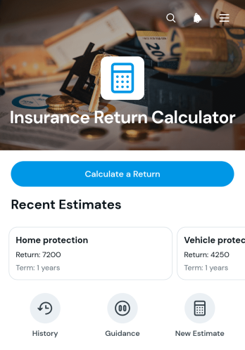 Insurance Return Calculator App Template