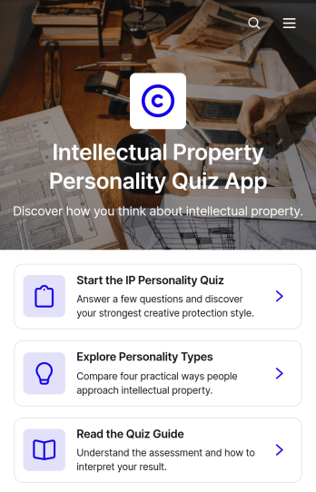 Intellectual Property Personality Quiz App Template