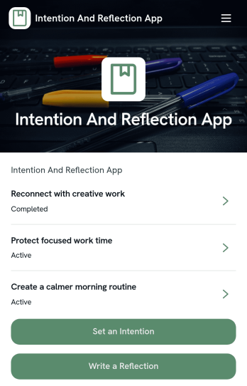 Intention And Reflection App Template