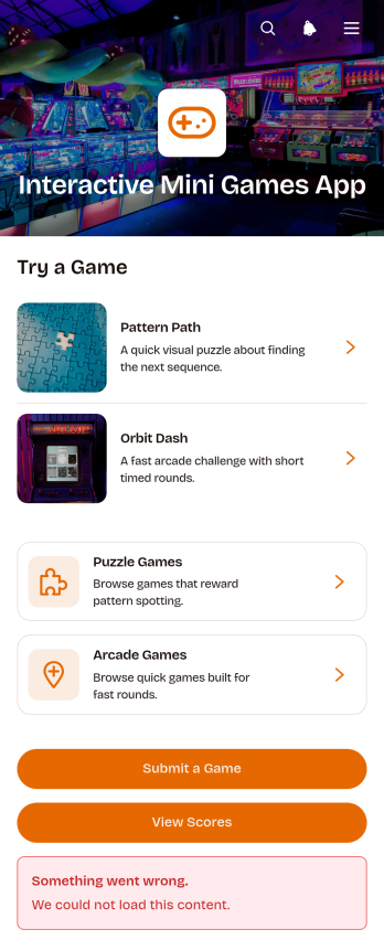 Interactive Mini Games App Template
