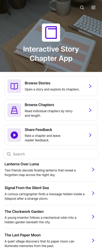 Interactive Story Chapter App Template