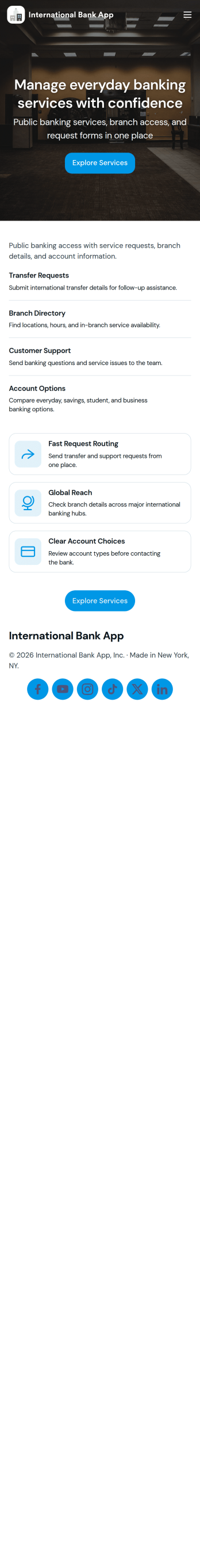 International Bank App Template