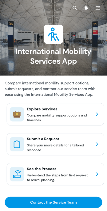 International Mobility Services App Template