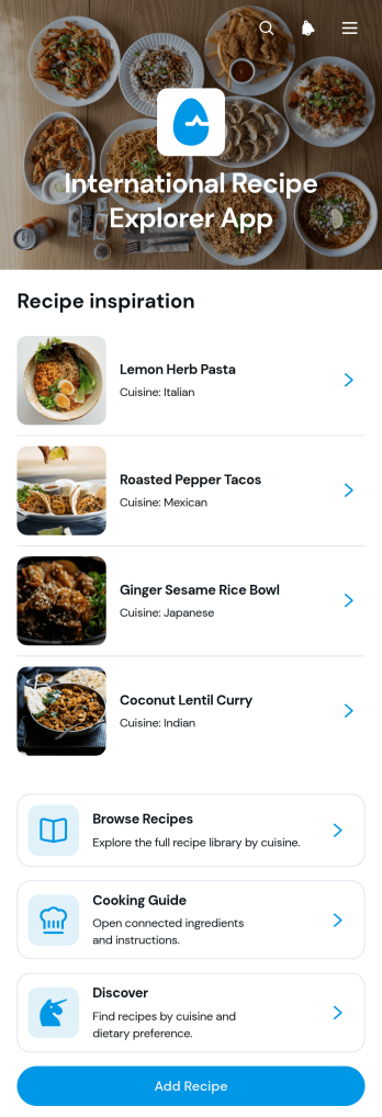 International Recipe Explorer App Template