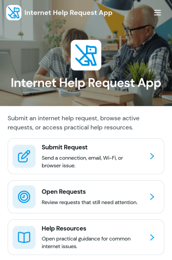 Internet Help Request App Template