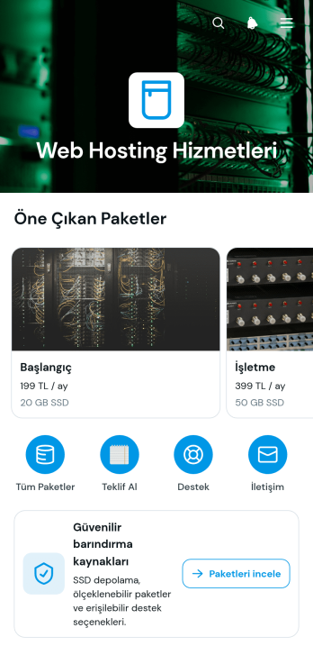 İnternet Sitesi Barındırma Hizmetleri Uygulama Șablonu