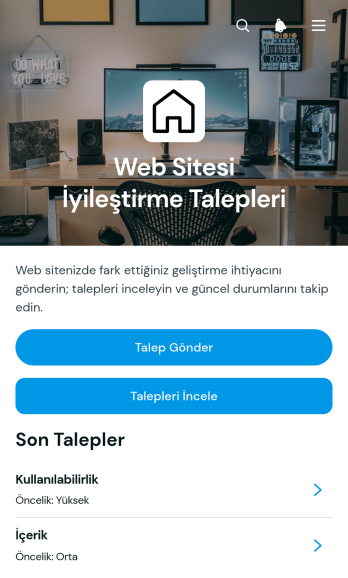 İnternet Sitesi İyileştirme Talebi Uygulama Șablonu