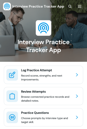 Interview Practice Tracker App Template