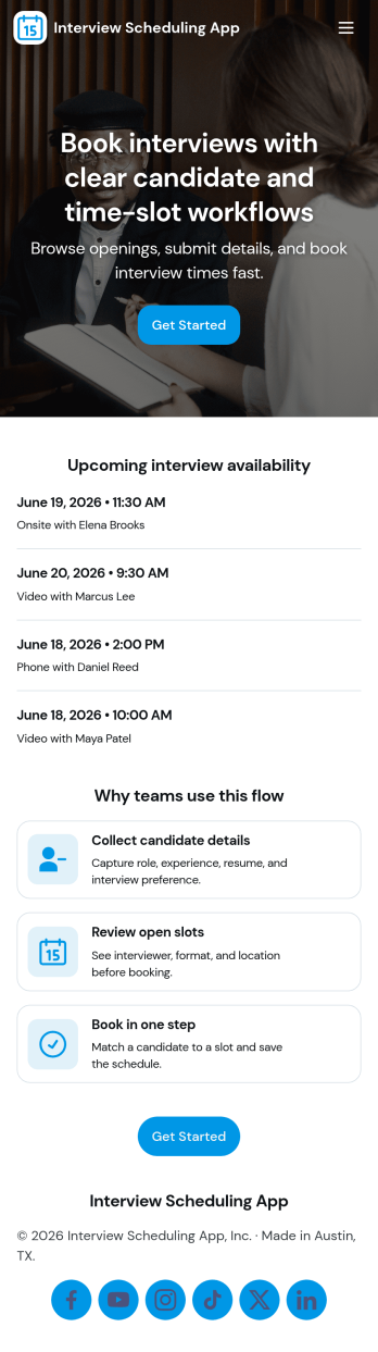 Interview Scheduling App Template