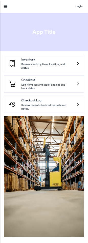 Inventory Checkout App Template