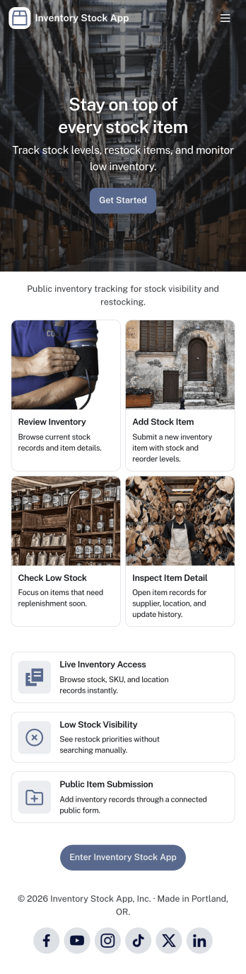 Inventory Stock App Template