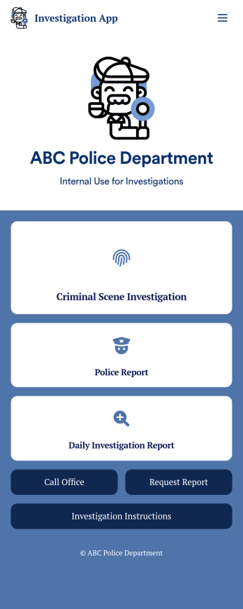 Investigation App Template