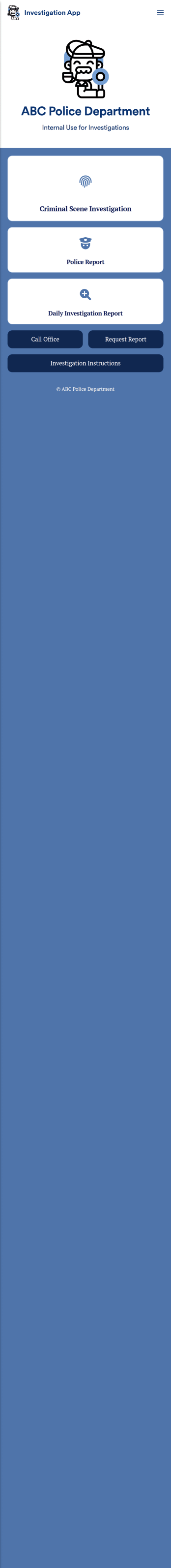 Investigation App Template