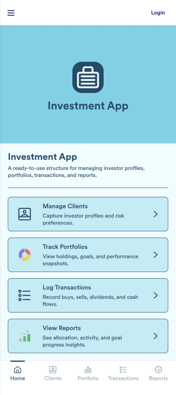 Investment App Template