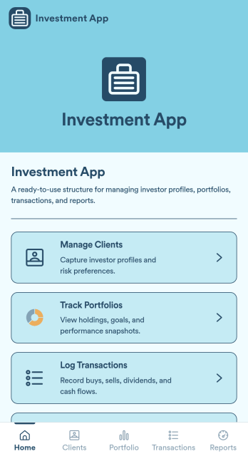 Investment App Template