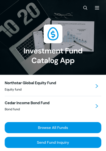 Investment Fund Catalog App Template