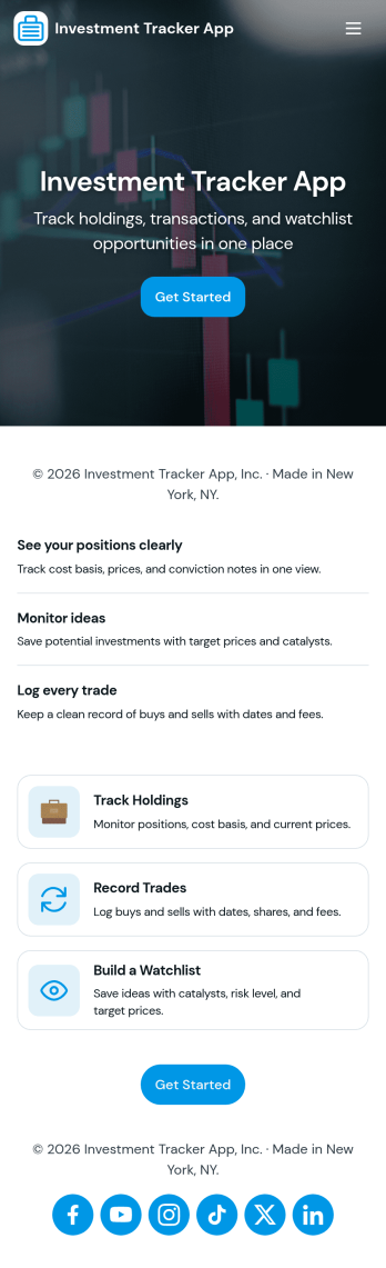 Investment Tracker App Template