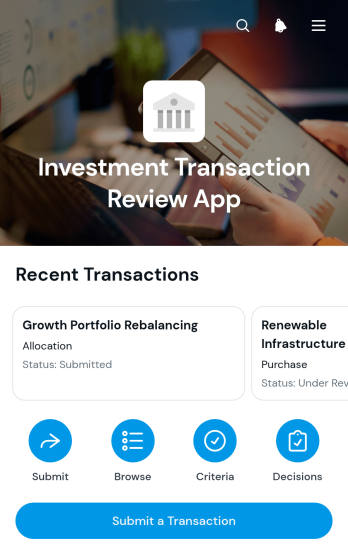 Investment Transaction Review App Template