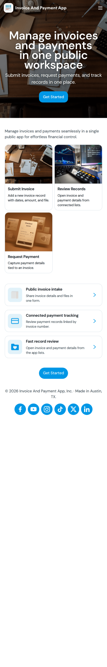 Invoice and Payment App Template