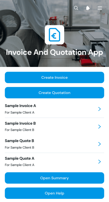 Invoice And Quotation App Template