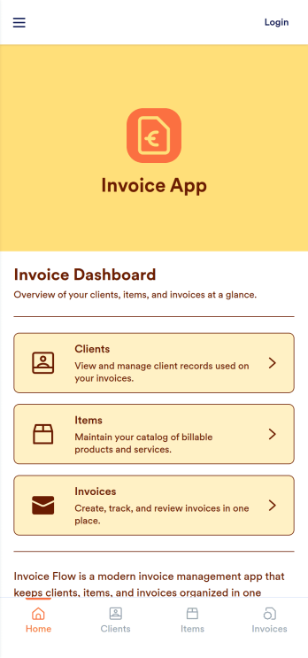 Invoice App Template