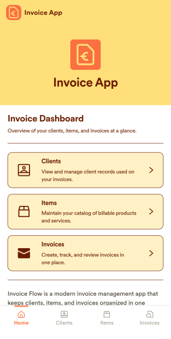 Invoice App Template