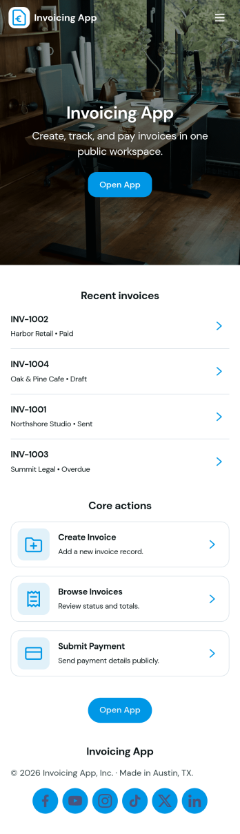Invoicing App Template