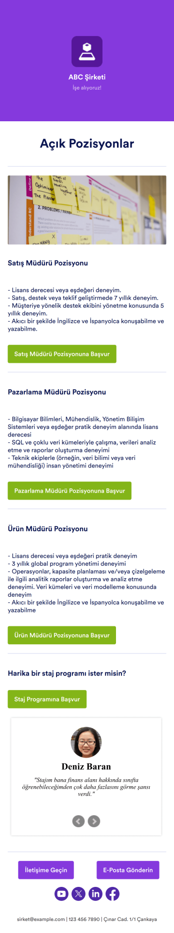 İş Başvuru Uygulaması Template