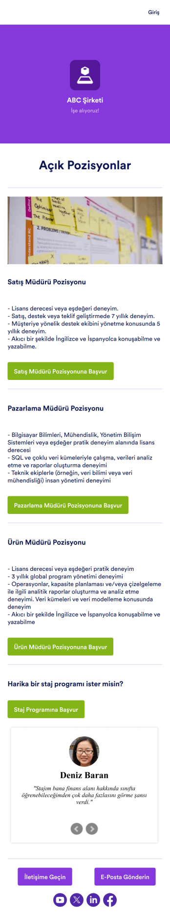 İş Başvuru Uygulaması Template