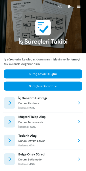 İş Süreci Takip Uygulama Șablonu