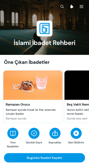 İslami İbadet Rehberi Uygulama Șablonu