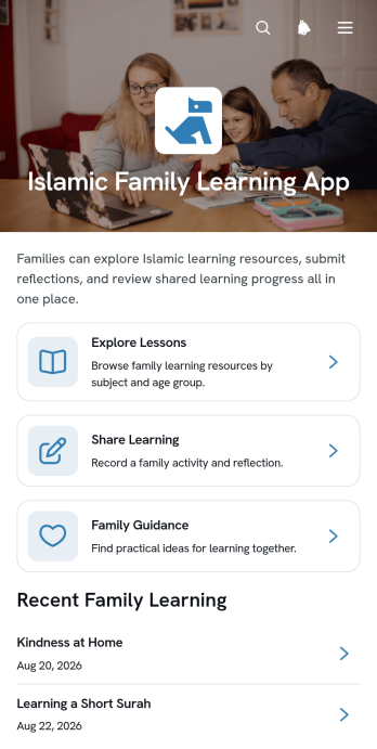 Islamic Family Learning App Template