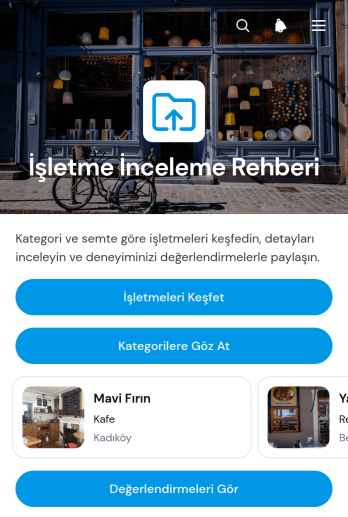 İşletme Değerlendirmeleri Rehberi Uygulama Șablonu