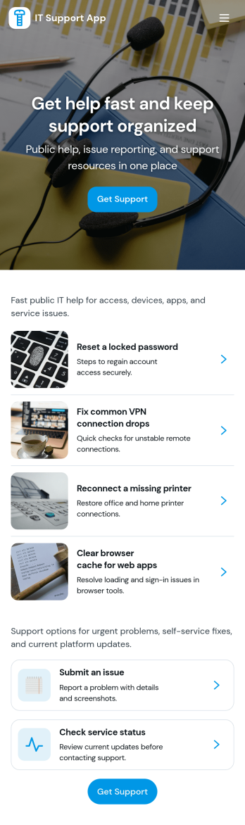 It Support App Template