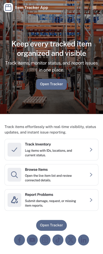 Item Tracker App Template