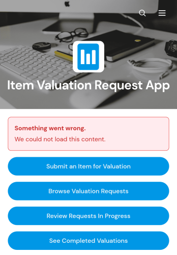 Item Valuation Request App Template