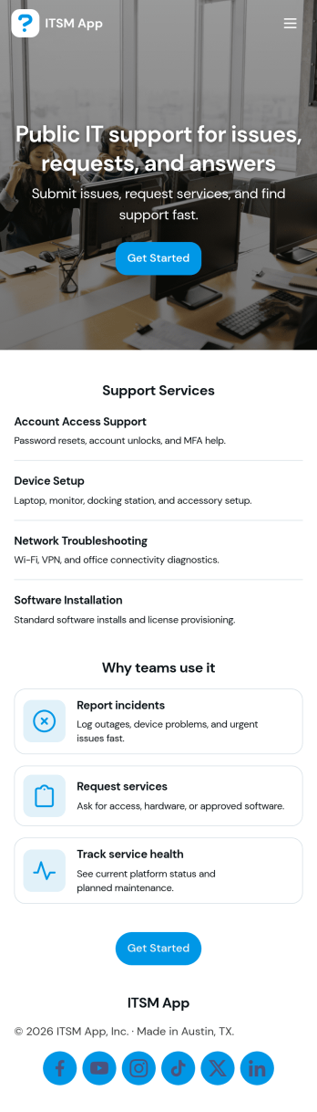 ITSM App Template