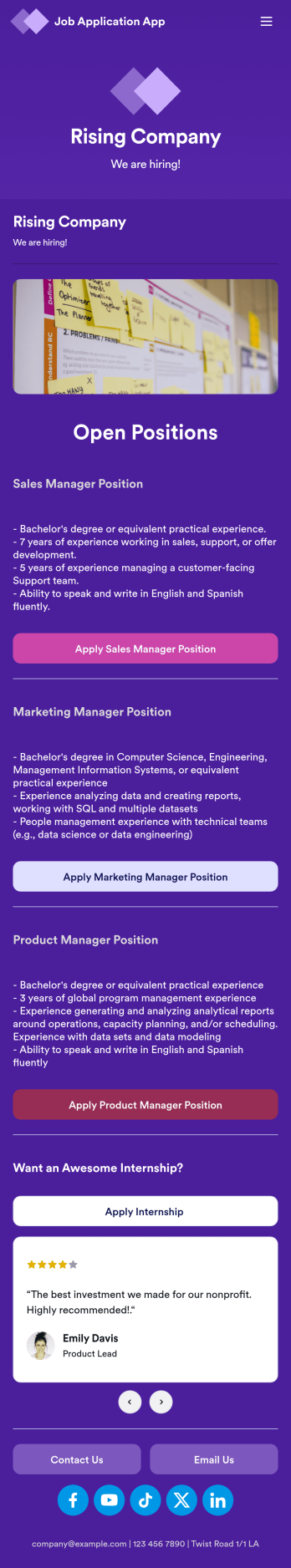 Job Application App Template