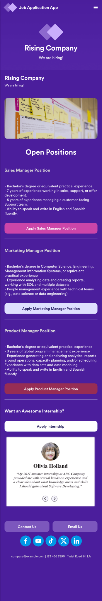 Job Application App Template