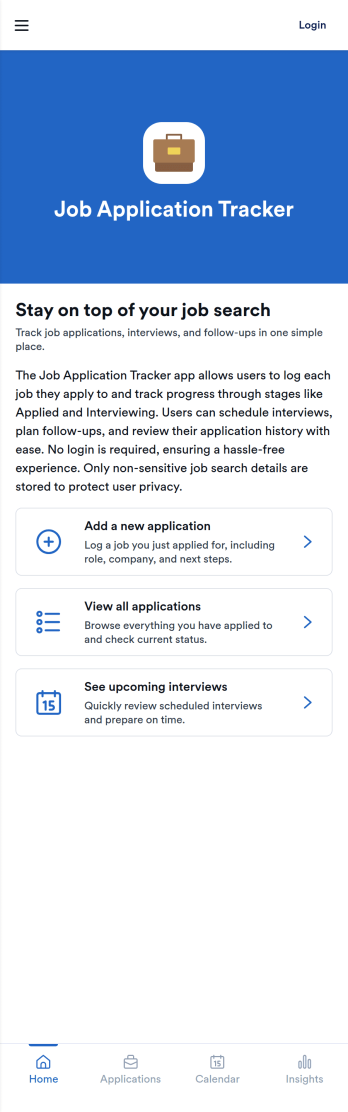 Job Application Tracker App Template