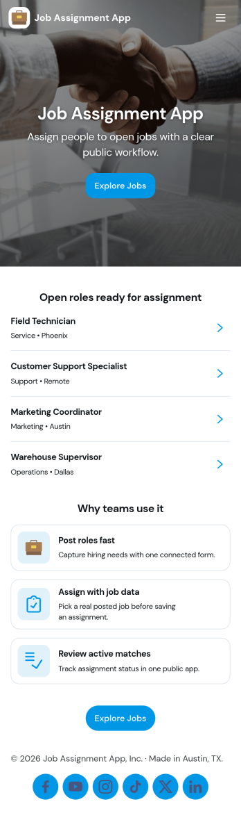Job Assignment App Template