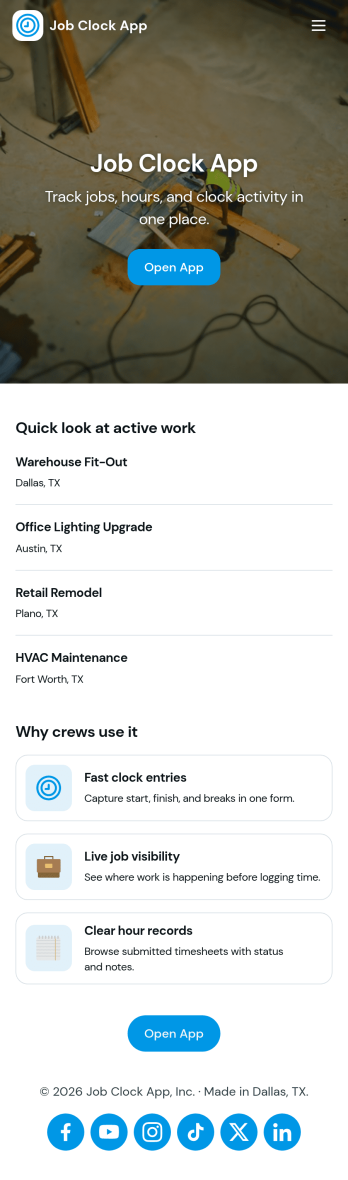 Job Clock App Template