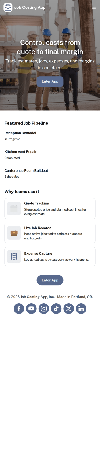 Job Costing App Template