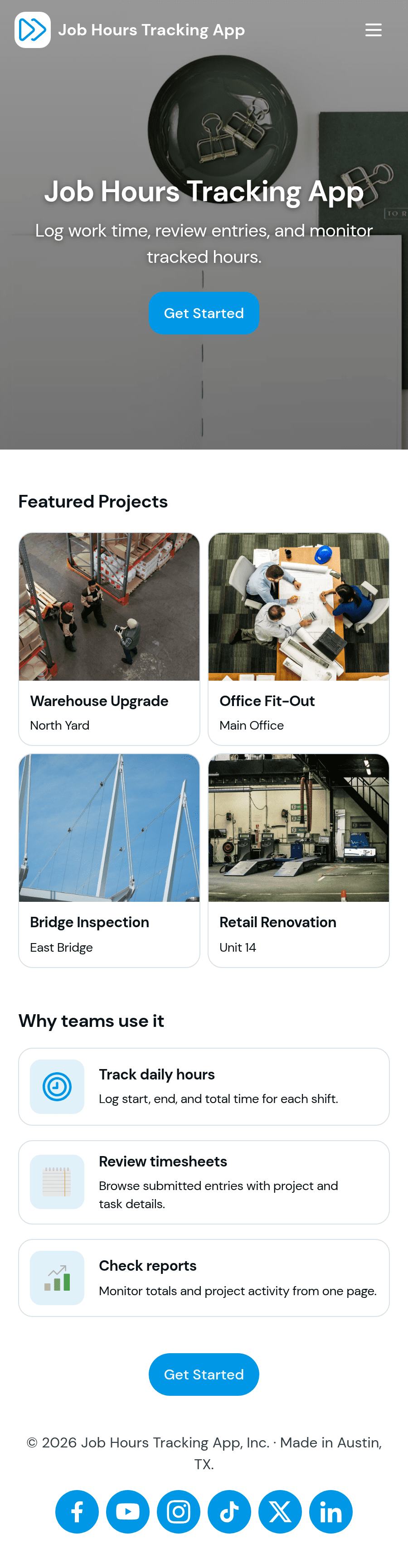 Job Hours Tracking App Template | Jotform