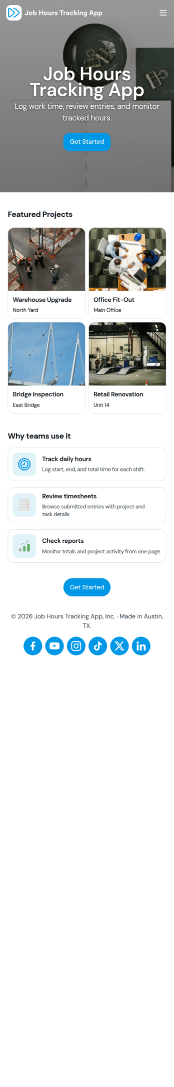 Job Hours Tracking App Template
