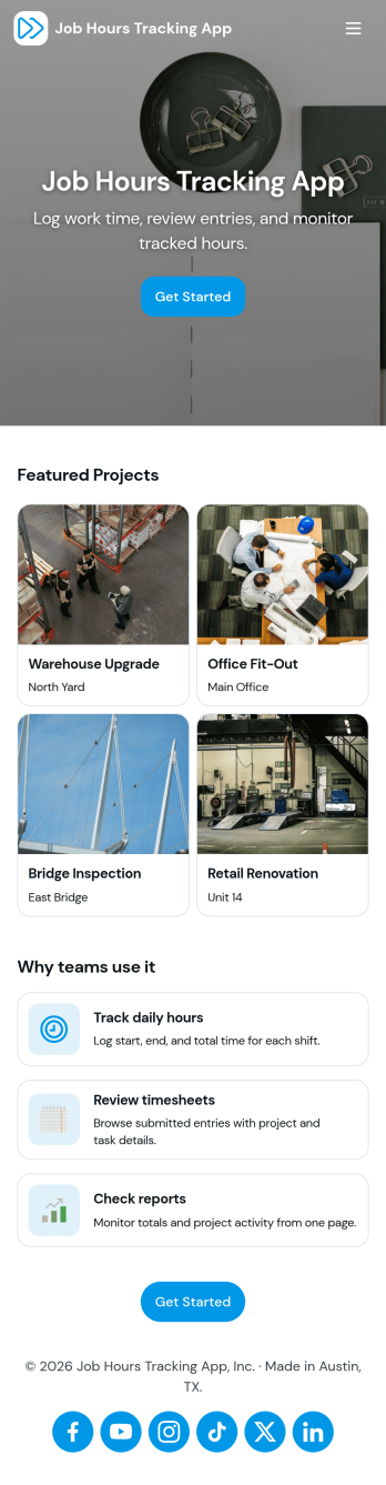 Job Hours Tracking App Template