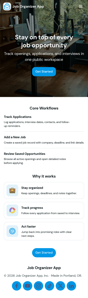 Job Organizer App Template