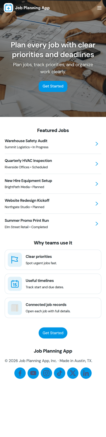 Job Planning App Template